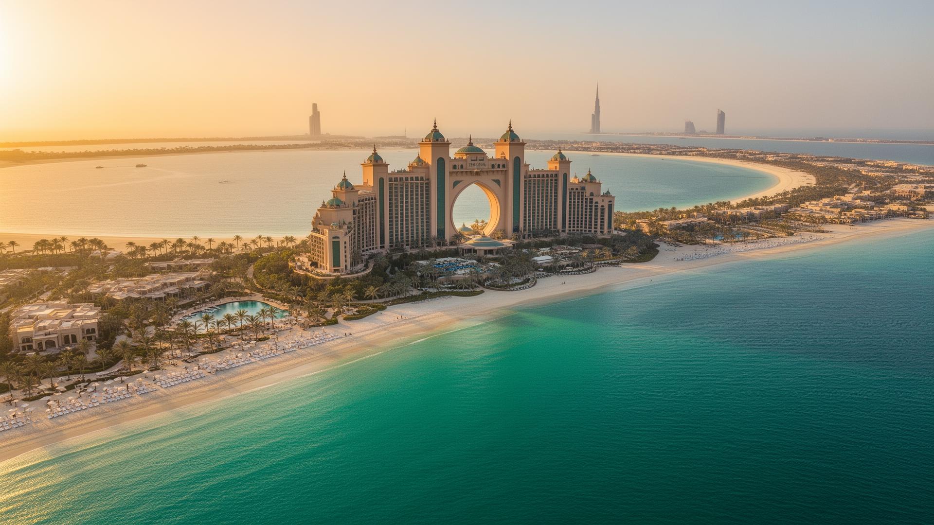 Aerial view of Palm Jumeirah, one of the first vertiport locations