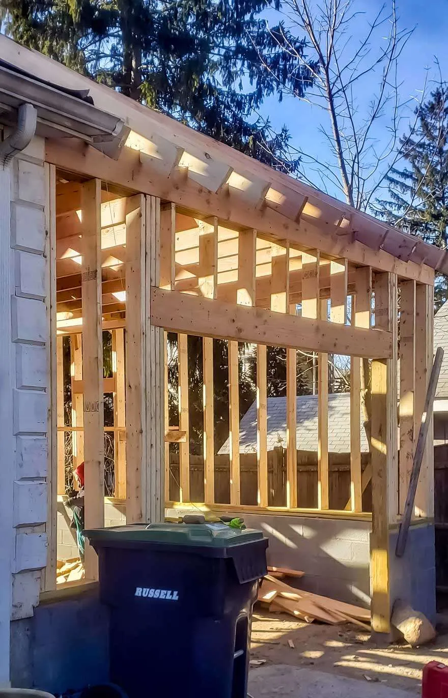 Home/garage addition design and build framing