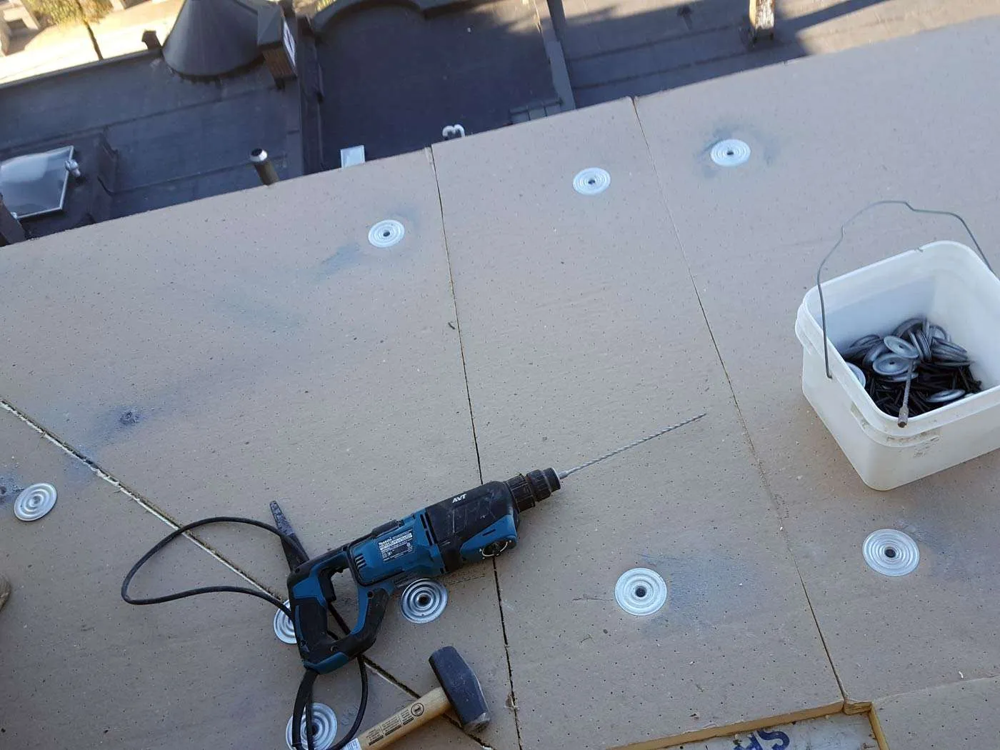 TPO Roof cover board in progress, Cambridge