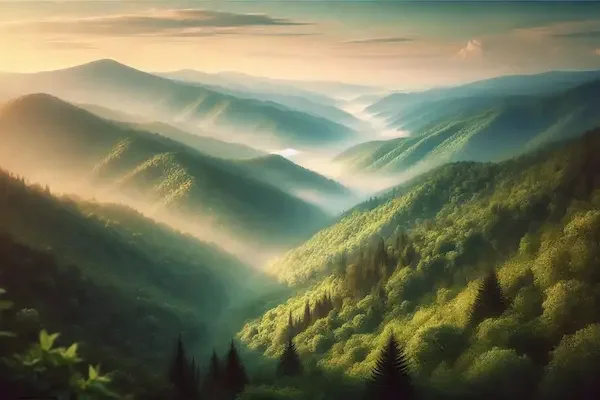 Misty mountain views in the Smokies