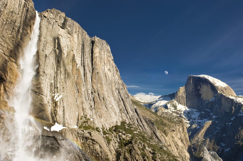 Yosemite Falls with Half Dome behind