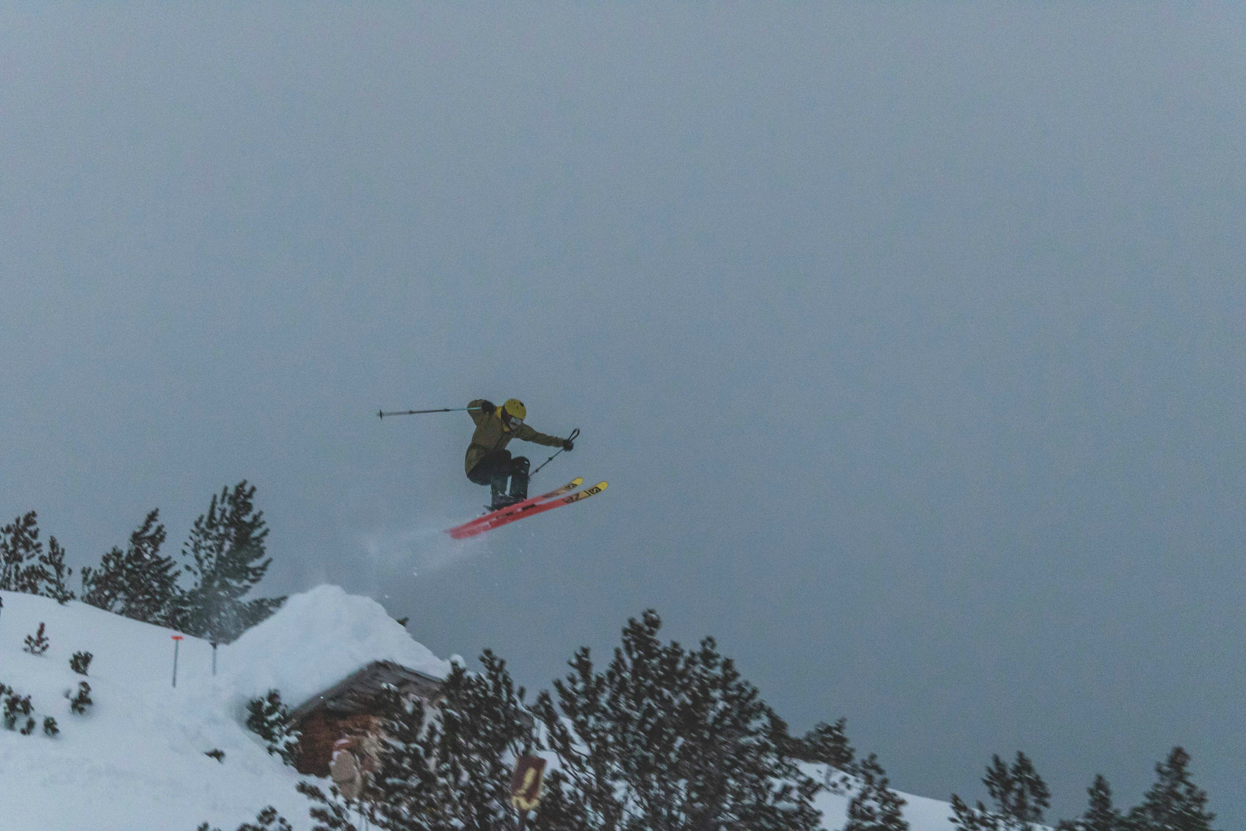 Skier jumping at Badger Pass