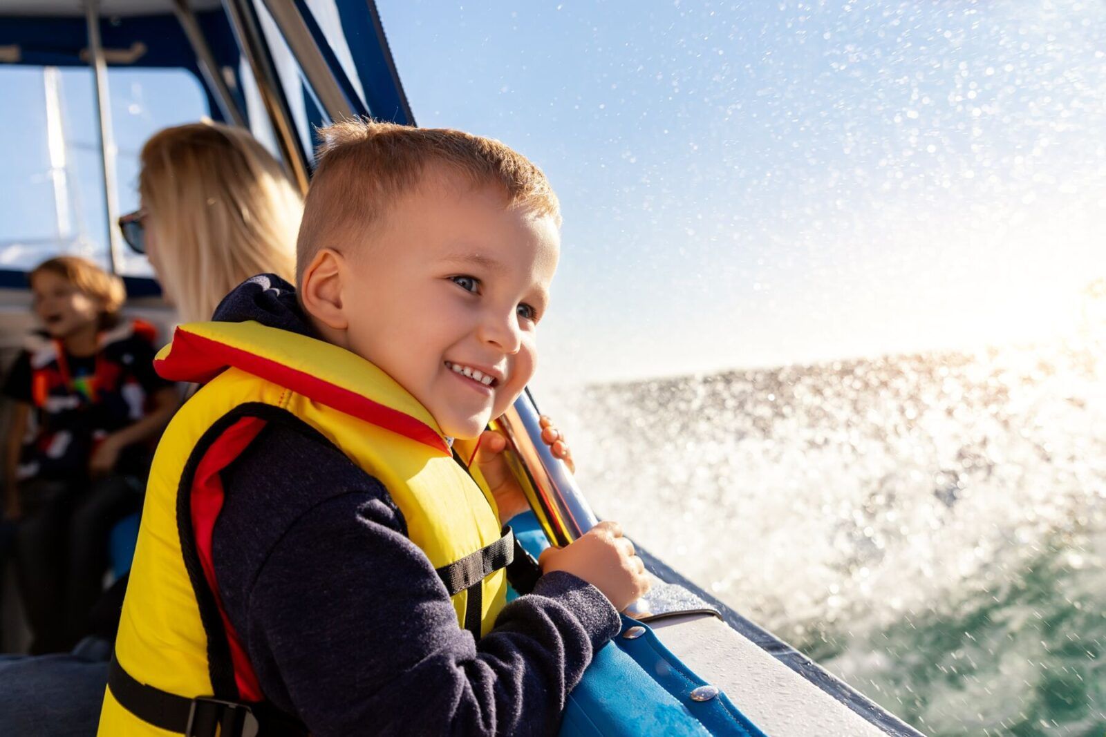 child on boat