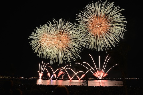 Fireworks at night show