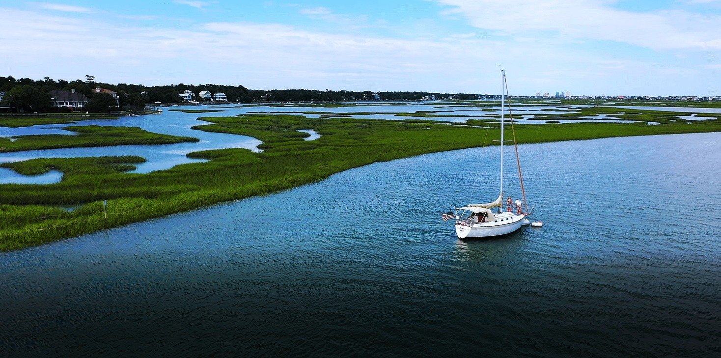 Sailboat on the Intracoastal Waterway