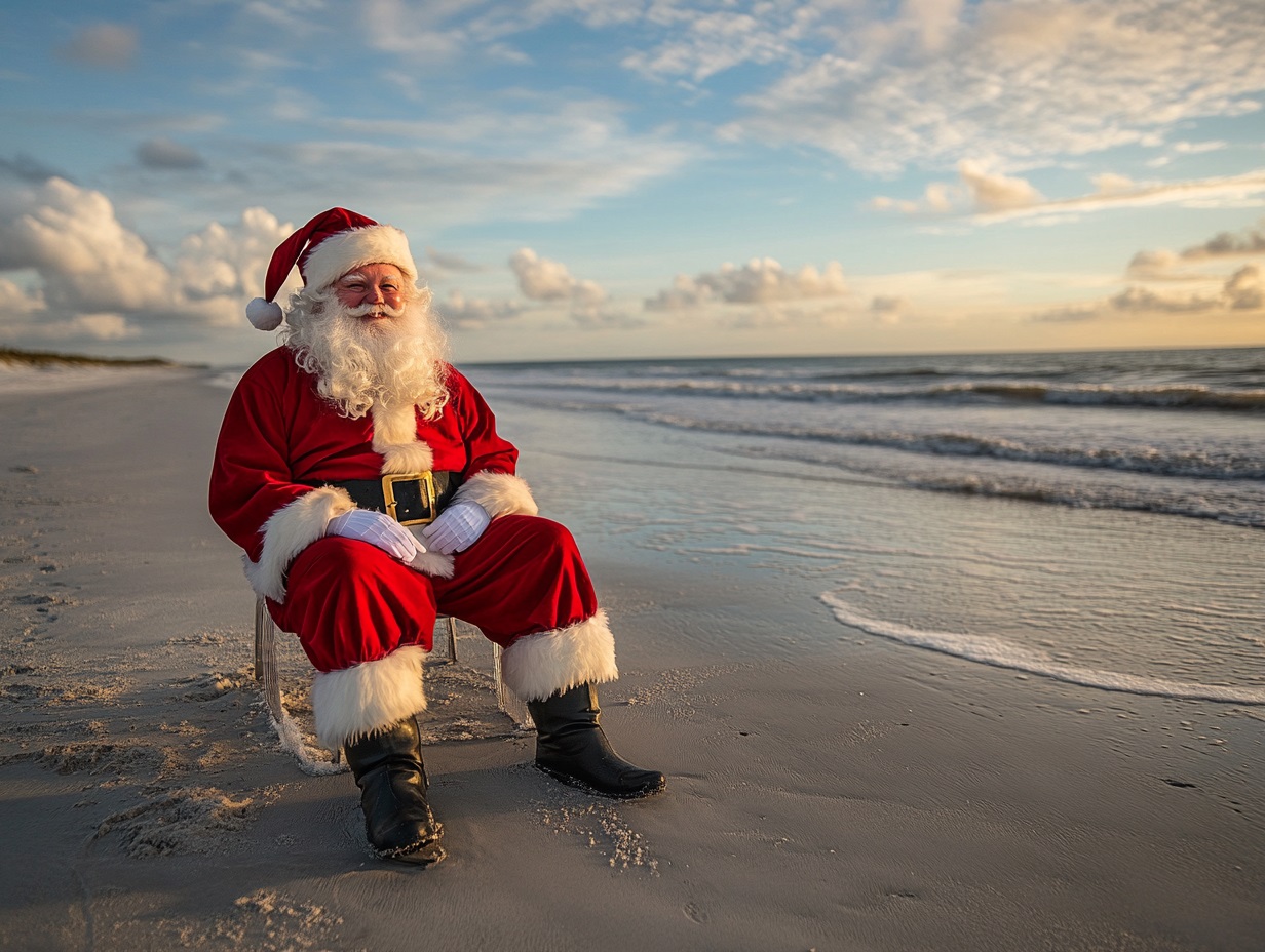 Santa Claus on the beach - Arcadian One Myrtle Beach