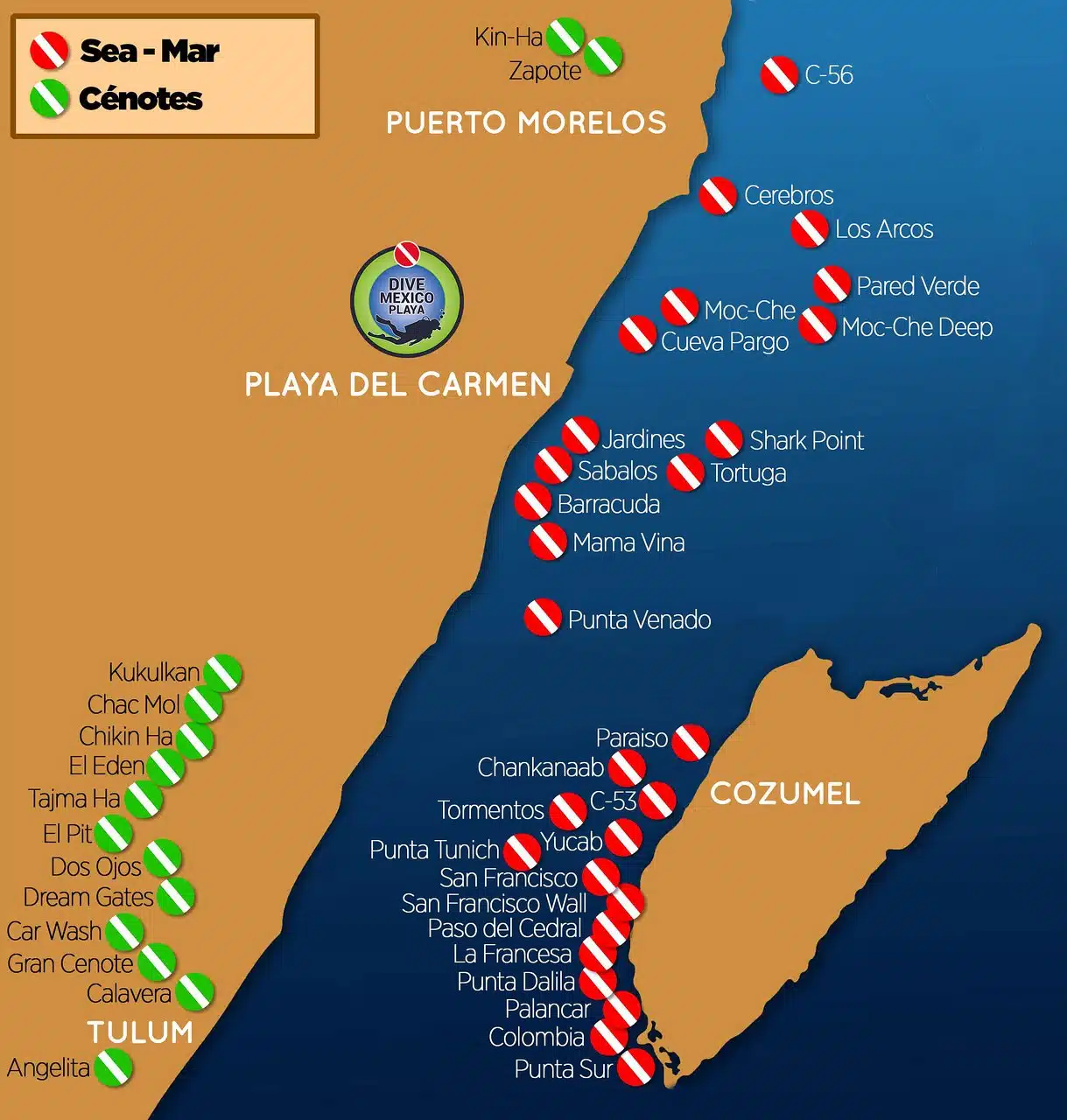 sitios de buceo playa del carmen
