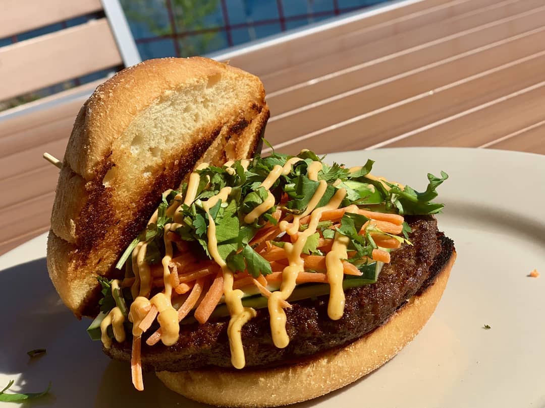 A burger on a bun.