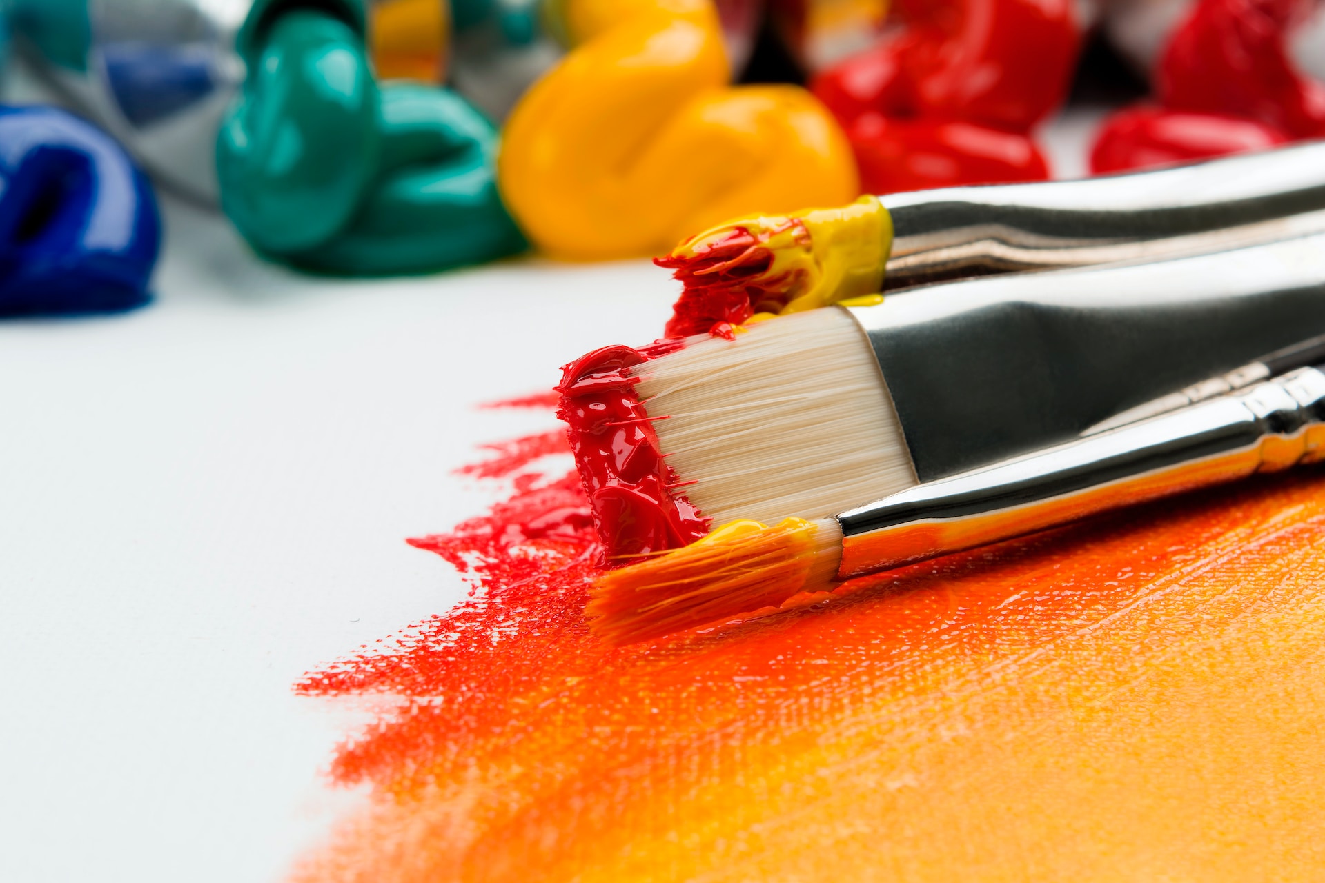 paint brushes with paint