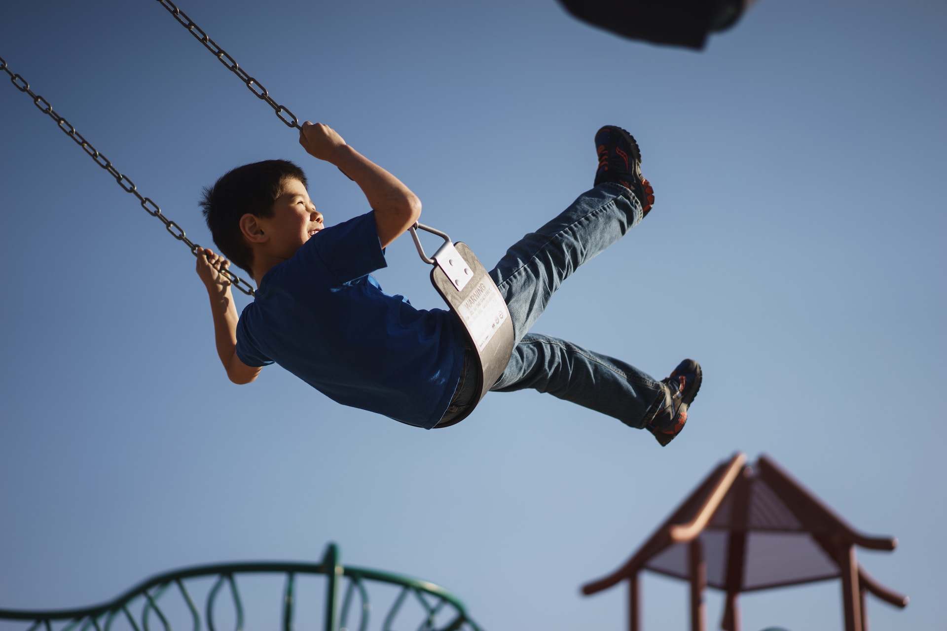 child on a swing