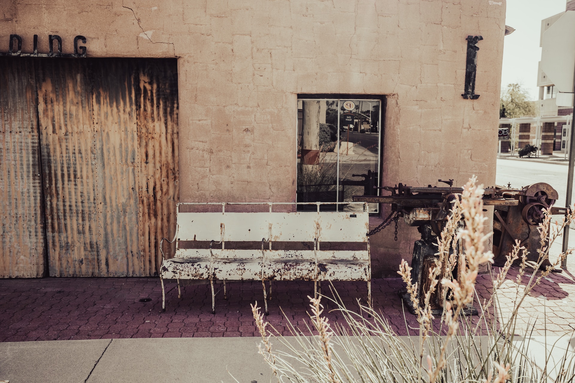 a bench in Old Town Scottsdale