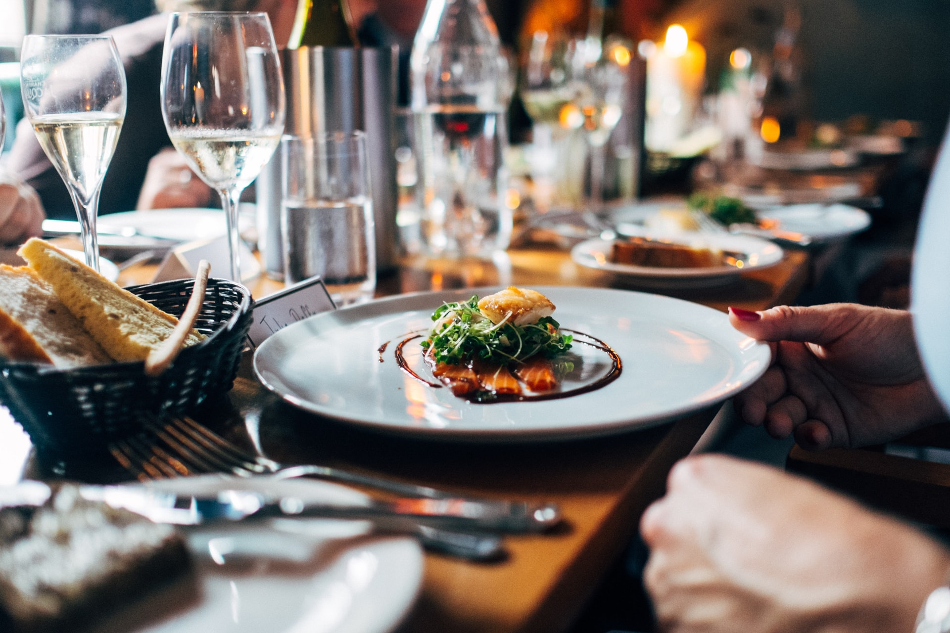 fine dining table set up