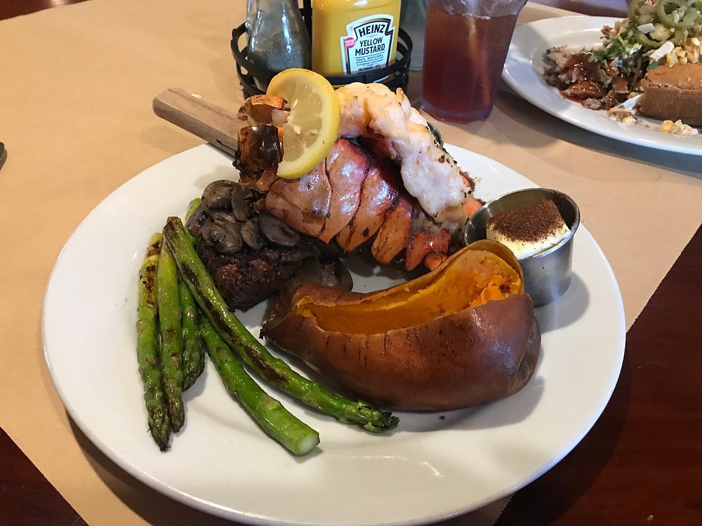 Cowboys and Angels Restaurant filet mignon and lobster Helen GA