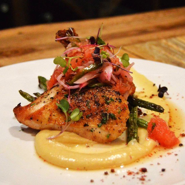 Caledonia Dining Room chicken entree Valhalla Resort Helen GA