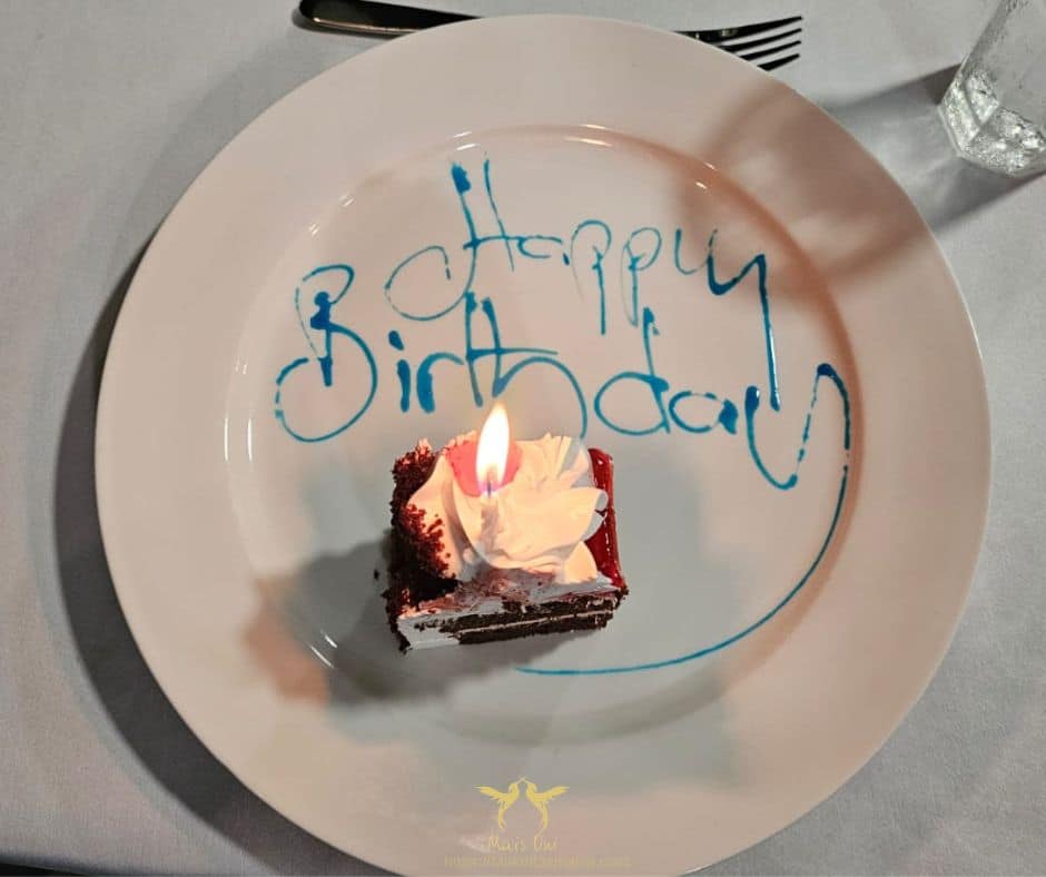 Birthday cake at Bettino’s Italian restaurant in Jamaica