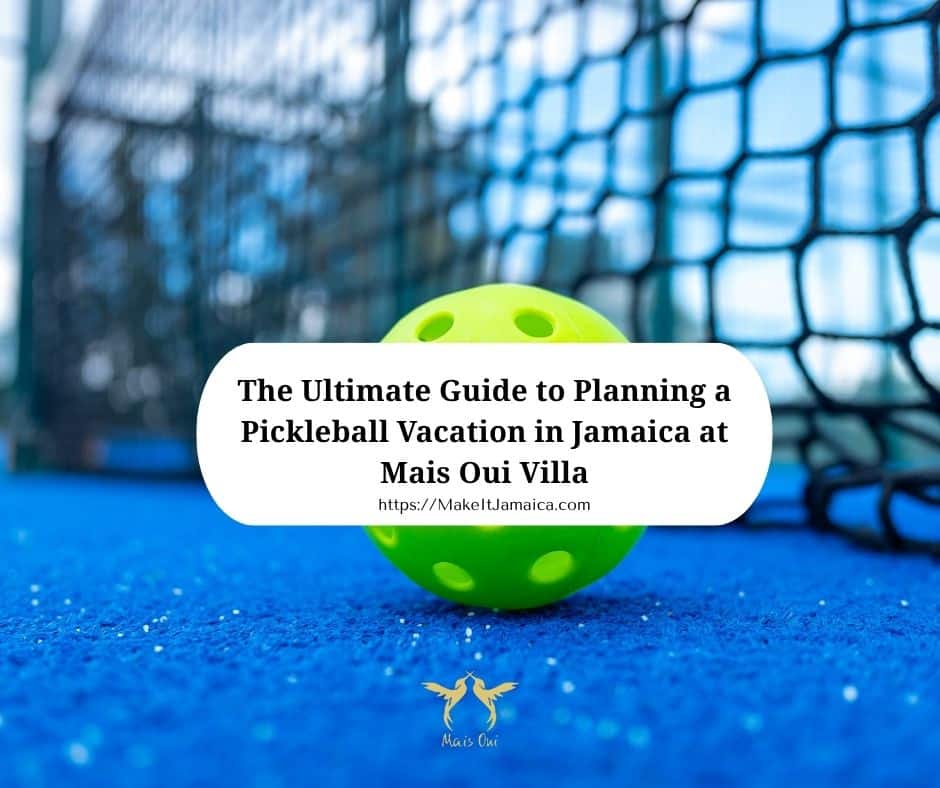 Multipurpose court for a pickleball vacation in Jamaica at Mais Oui Villa in Discovery Bay