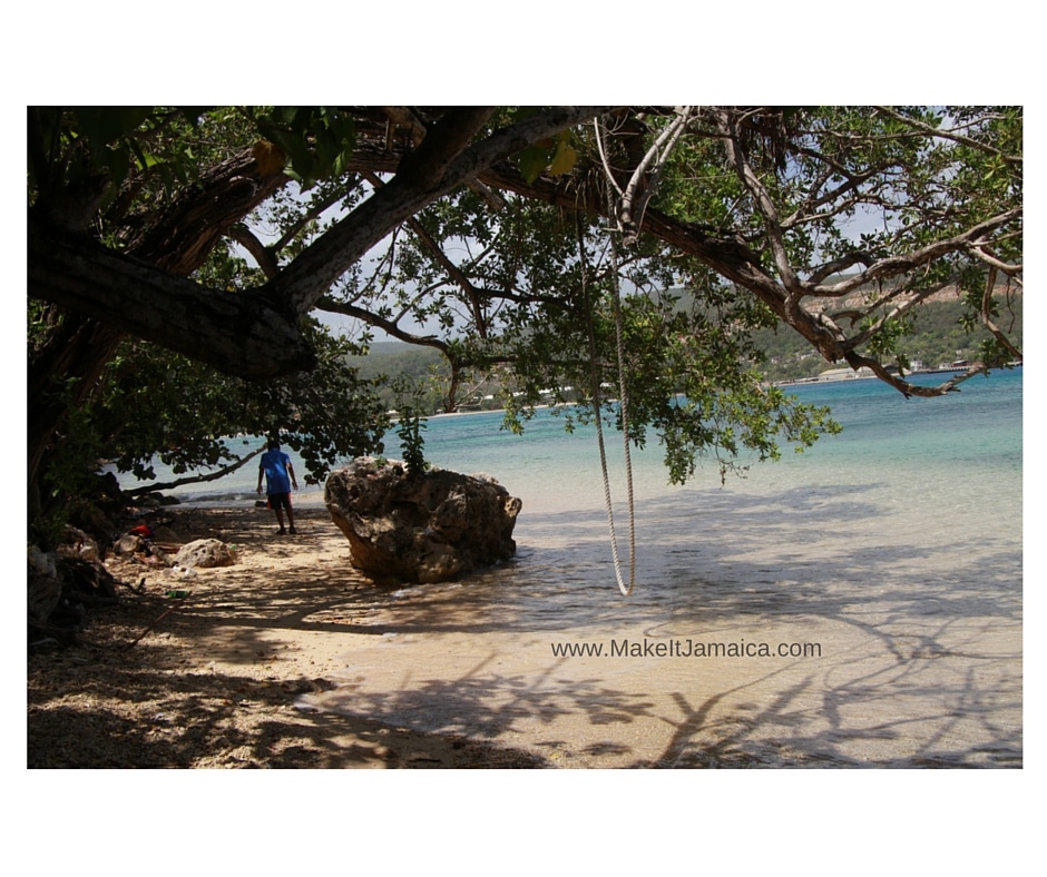 beach at the end of the street walking distance from Mais Oui Villa in Discovery Bay Jamaica