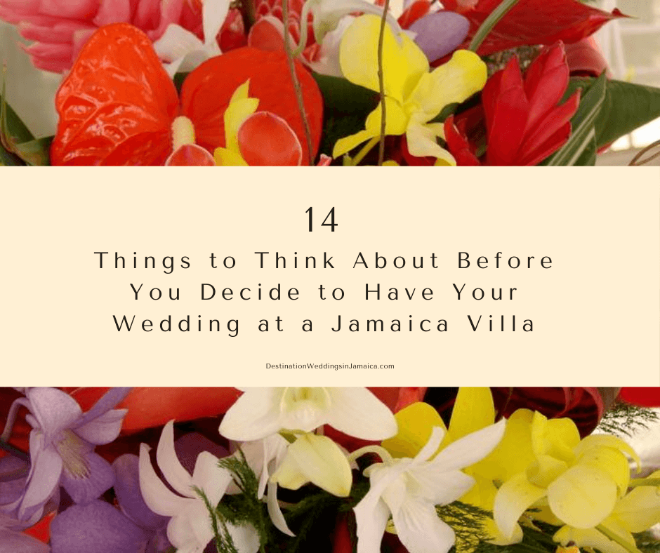 tropical wedding flowers for a Jamaica villa wedding