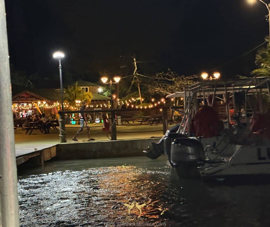 The pier at Falmouth Mystic Lagoon Tours on the Luminous Lagoon Jamaica