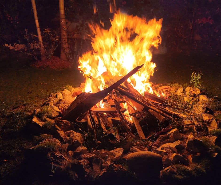 Bonfire at Mais Oui Villa in Jamaica