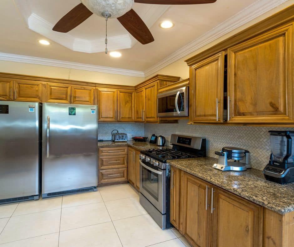 Kitchen at Mais Oui Villa in Jamaica