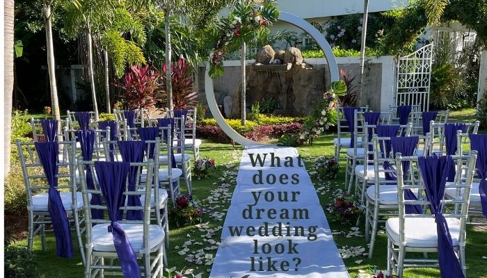 Jamaica villa wedding in the garden at Mais Oui Villa in Jamaica