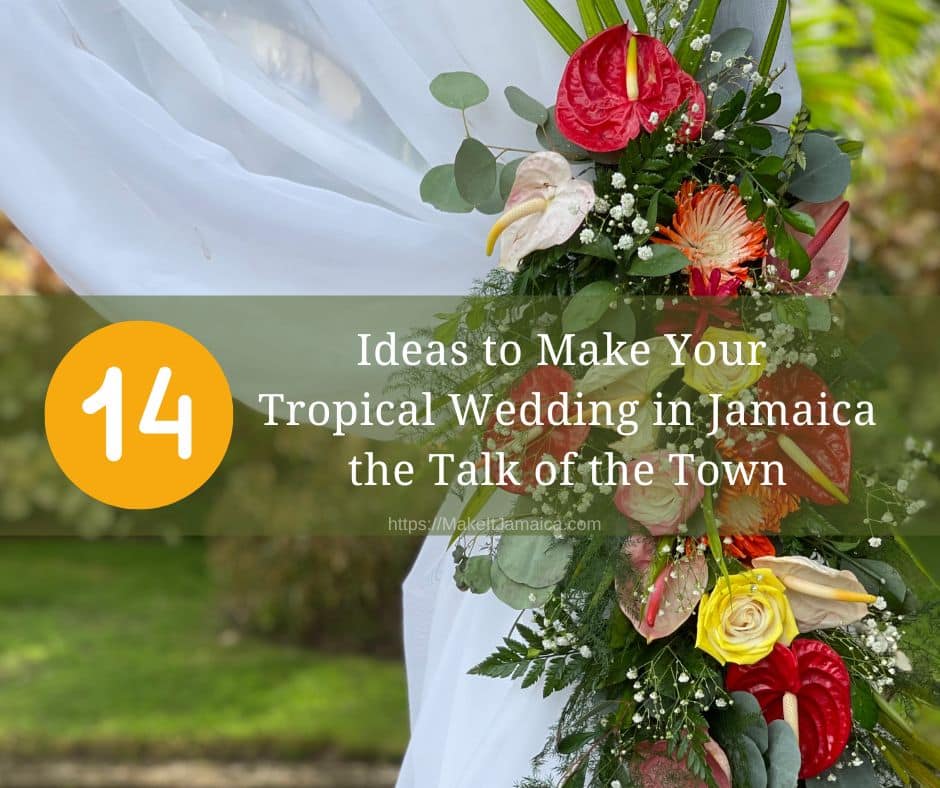 flowers for tropical wedding Jamaica at Mais Oui Villa in Jamaica
