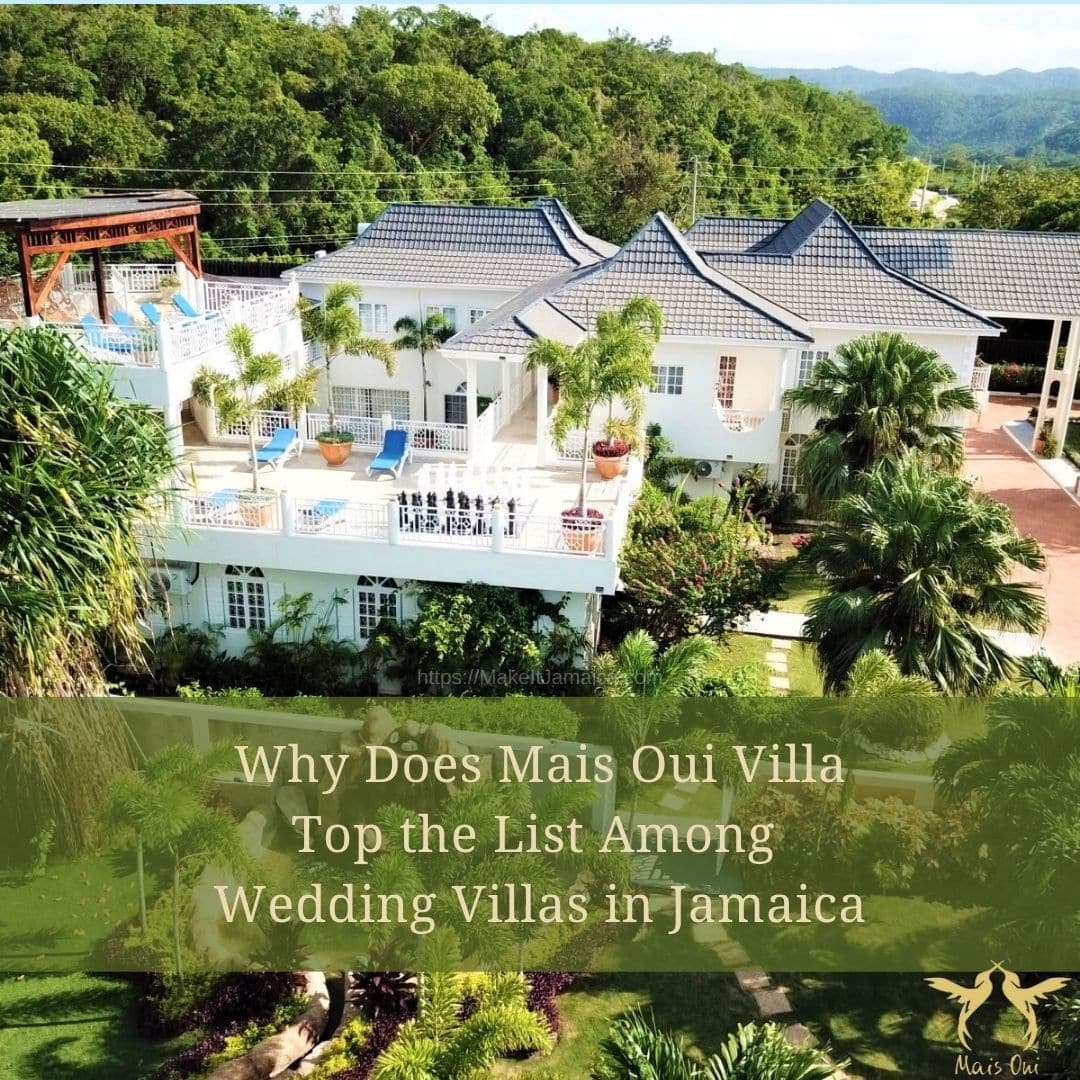 Side view of Mais Oui Villa in Jamaica showing the roof top terrace that is perfect for small weddings