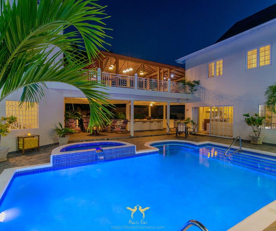 private Pool at Mais Oui Villa, a Jamaica, vacation house in Discovery Bay Jamaica