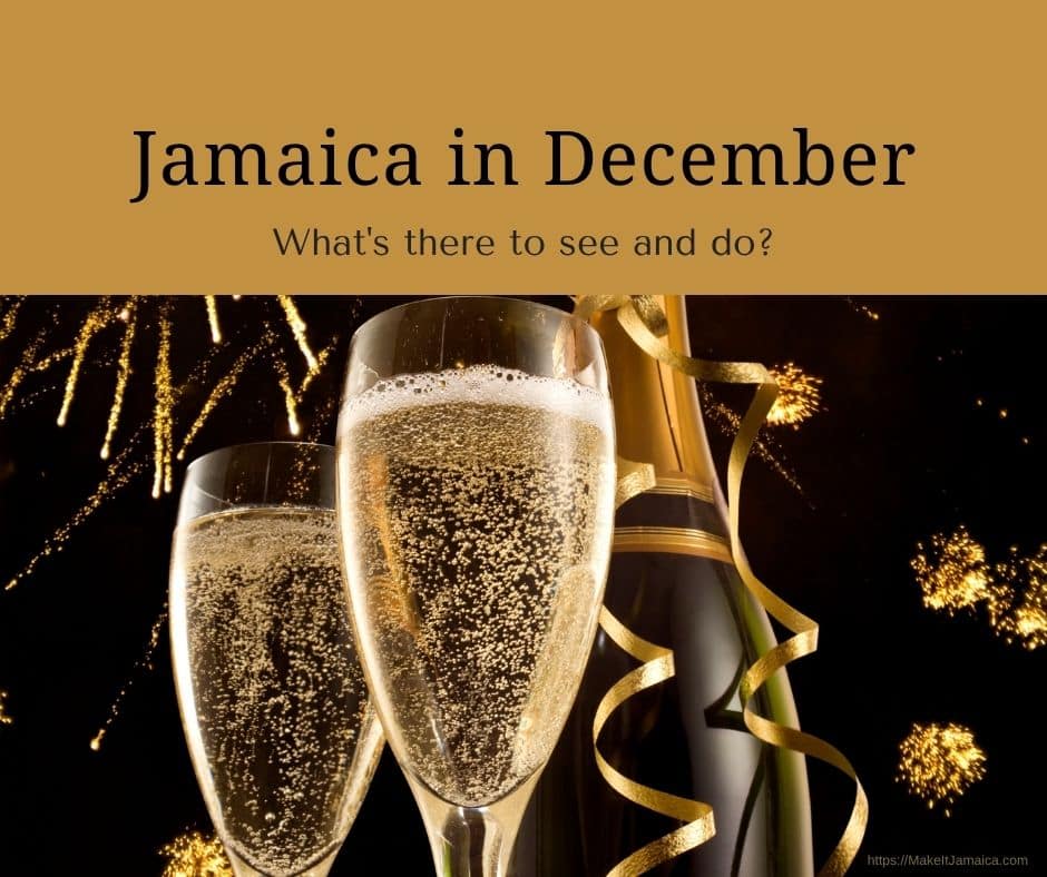 Champagne celebrating Jamaica in December at Christmas time