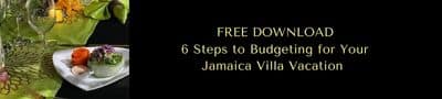 Plated dinner at Mais Oui Villa in Discovery Bay Jamaica and link to download How to budget for your Jamaica vacation