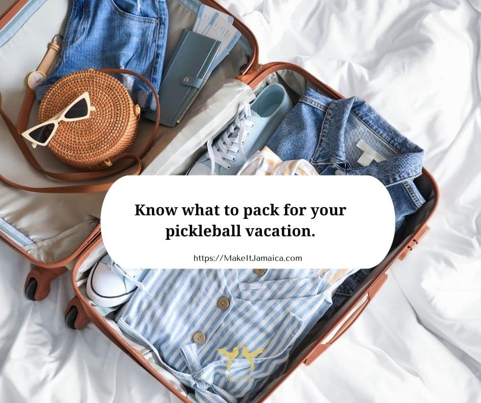 Suitcase being packed for vacation to Jamaica
