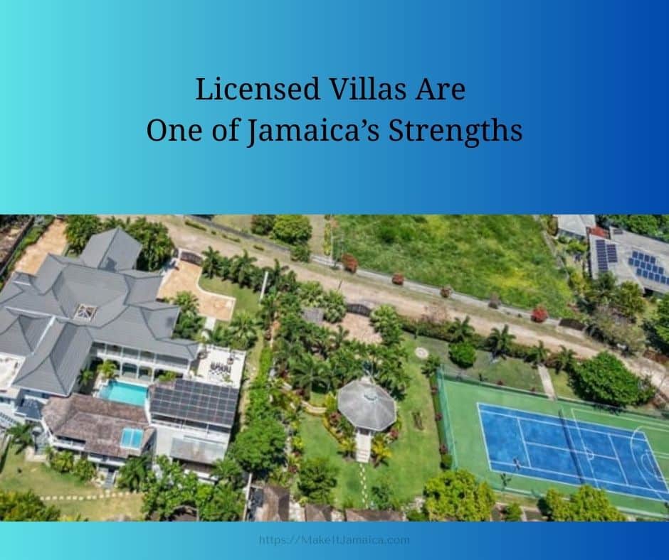 view of Mais Oui Villa in Jamaica with tennis court and pool