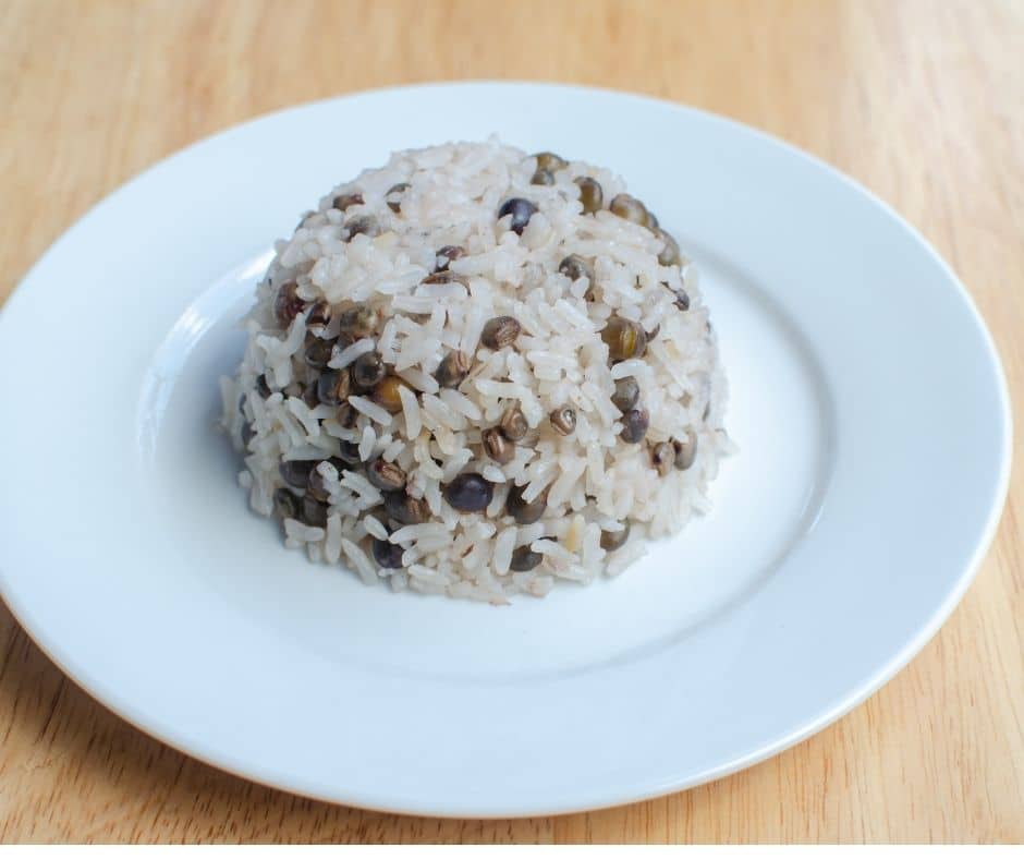 rice and peas with gungo peas for Christmas in Jamaica