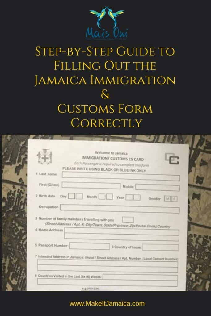 Jamaica immigration form C5 Jaamica