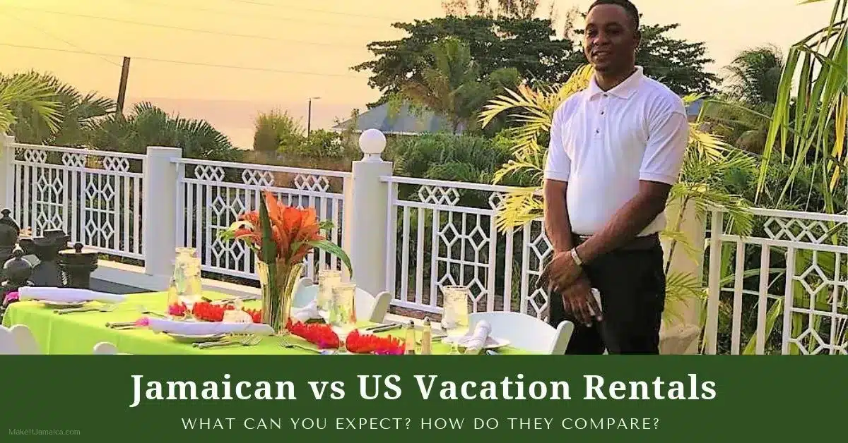 butler on the roof deck at Mais Oui Villa in Discovery Bay Jamaica a VRBO Jamaica