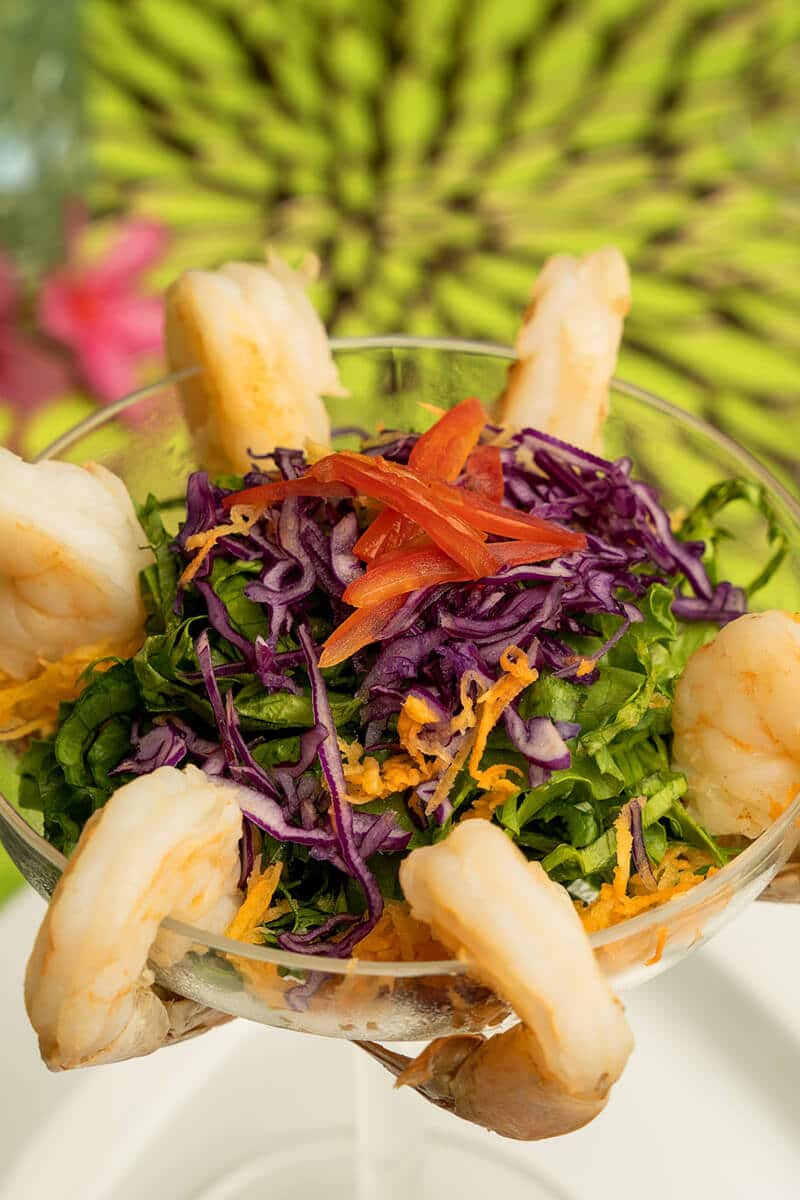 Villa in Jamaica with chef and butler - shrimp dish. Jamaica villa with chef and butler. All inclusive Jamaica villa alternative