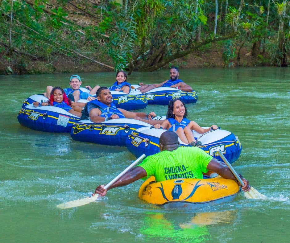 River tubing in Jamaica is one of the activities to do on a graduation trip to Jamaica
