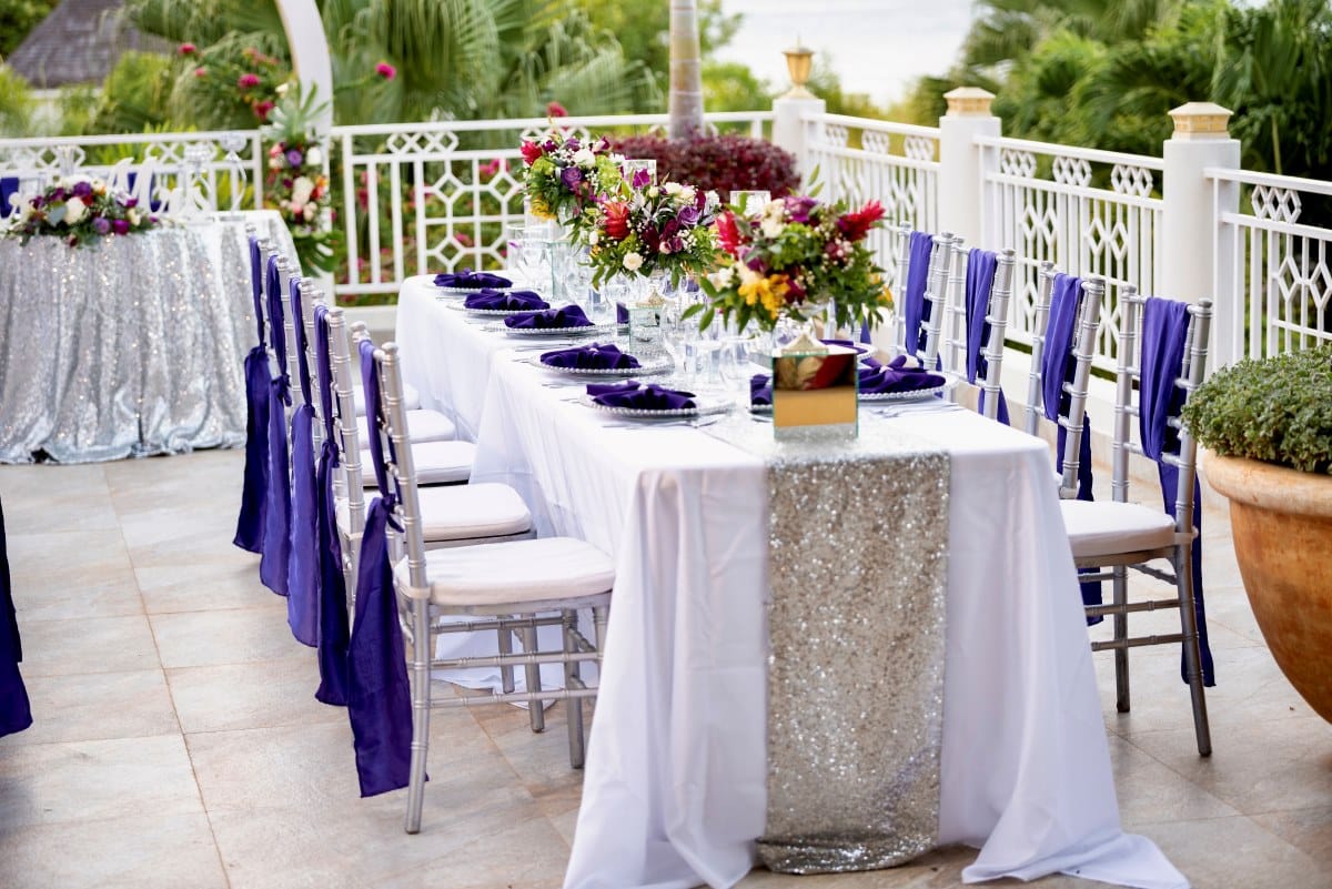 reception at luxury villa wedding in Jamaica