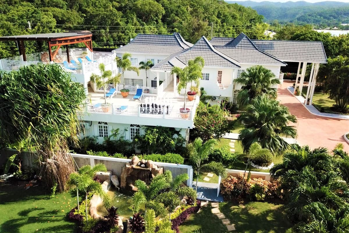 LuxuryJamaica villa rental - side view of  villa in Discovery Bay Jamaica