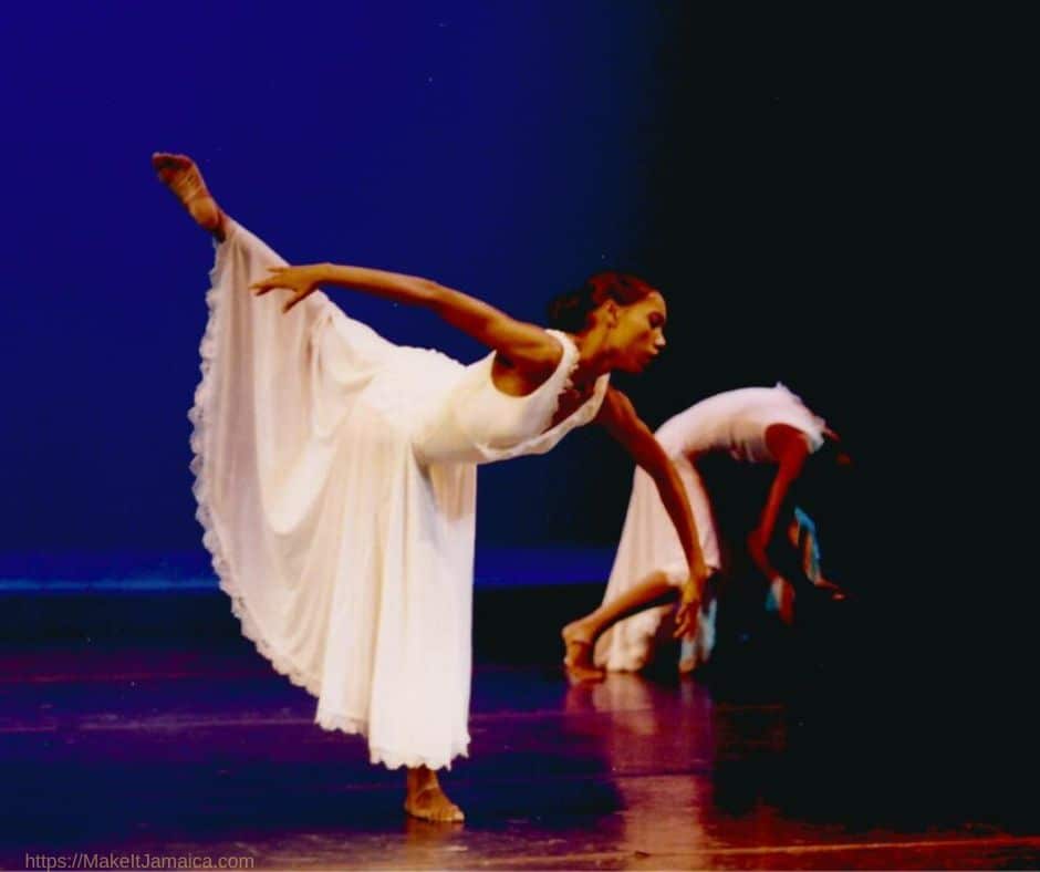 Two dancers in the Jamaica Dance Theater