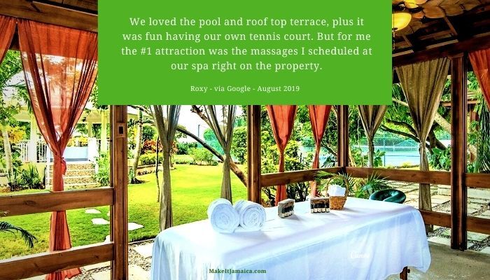 The spa at Mais Oui Villa provides the most amazing massages. Google review for Mais Oui Villa