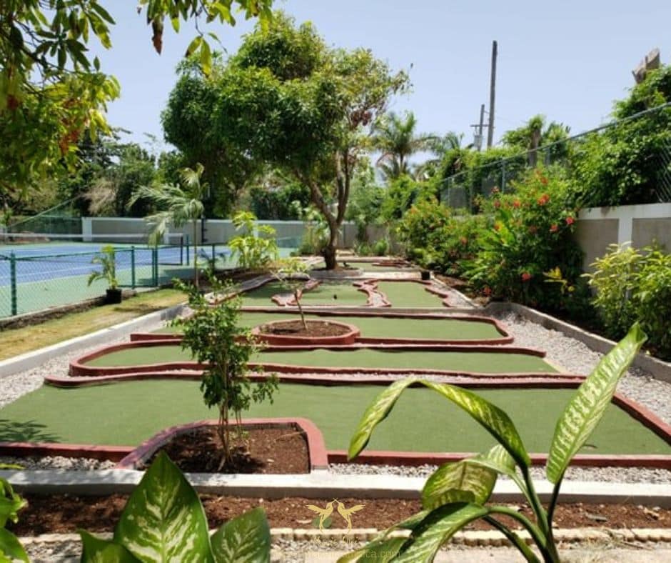 miniature golf at Mais Oui Villa, a Jamaica vacation house in Discovery Bay