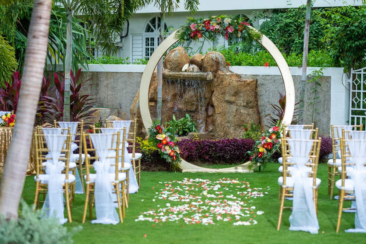 Jamaica wedding villa circular arch