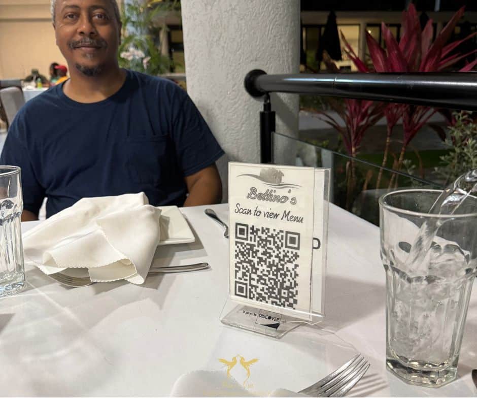 QR code to scan the menu at Bettino’s Italian restaurant in Drax Hall Jamaica
