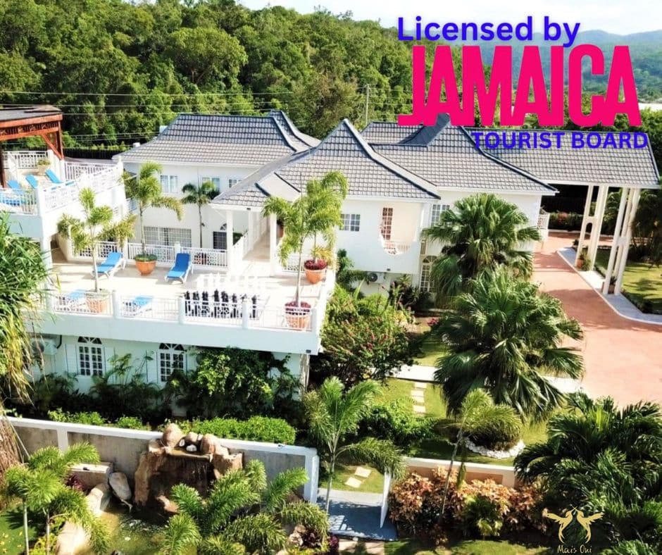 Side view of Mais Oui Villa Jamaica wedding venue with lodging
