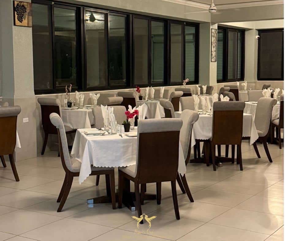 Dining terrace at Bettino’s al Mare restaurant in Jamaica near Ocho Rios