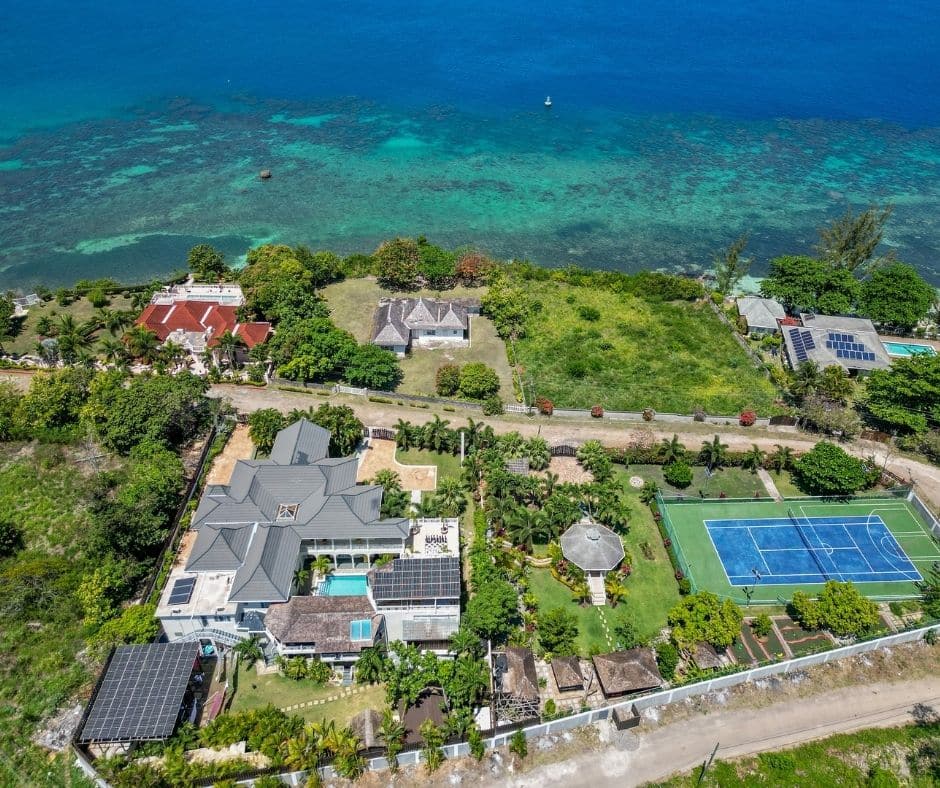 New drone view of Mais Oui Villa