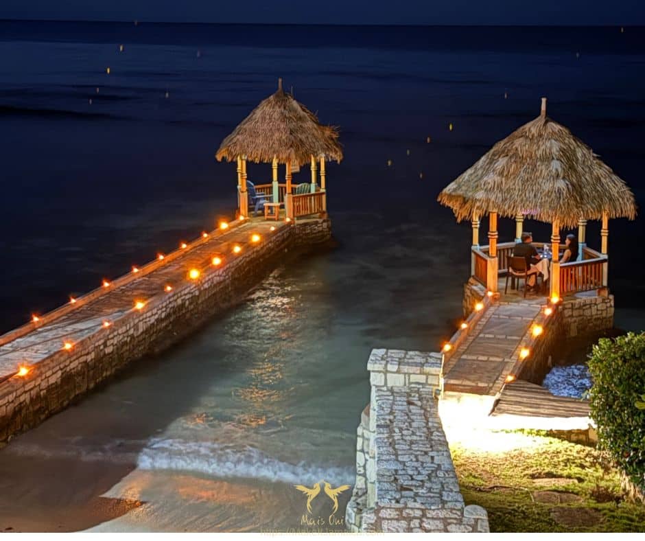 seaside gazebo at Christophers Restaurant at Hermosa Cove in Ocho Rios about an hour’s drive from Mais Oui Villa in Discovery Bay Jamaica