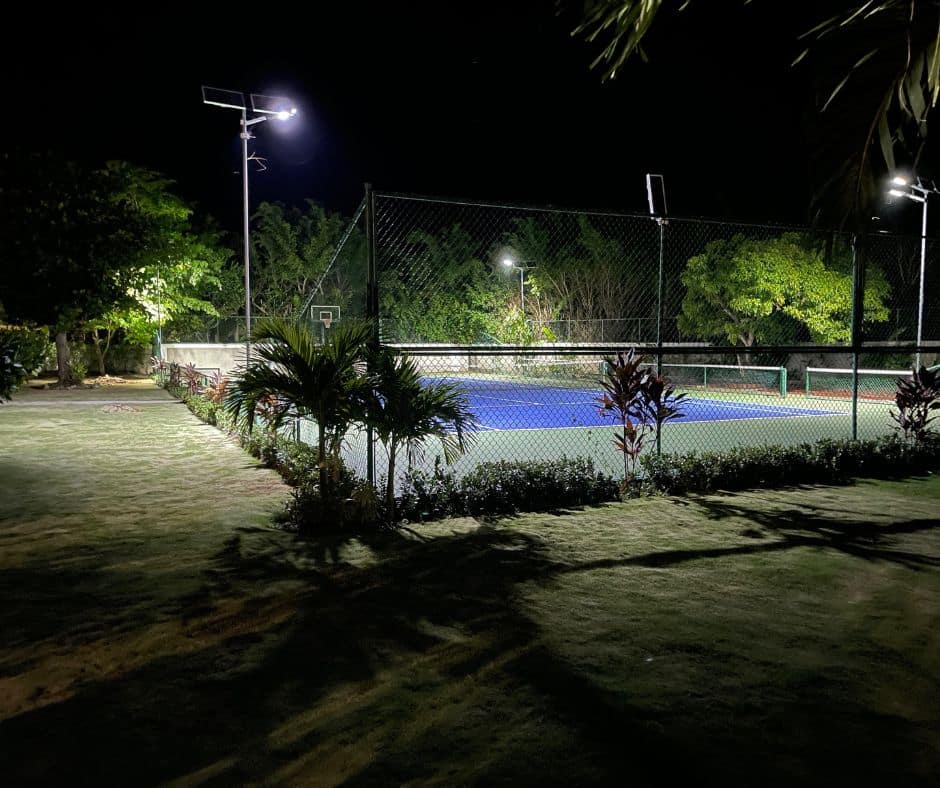 Night tennis at tennis villa in Jamaica